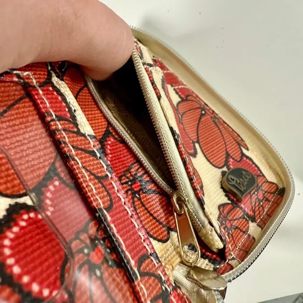 3/$20 Sakroots Coated Canvas Multicolor Flower Zip-Around Wallet Birds Boho